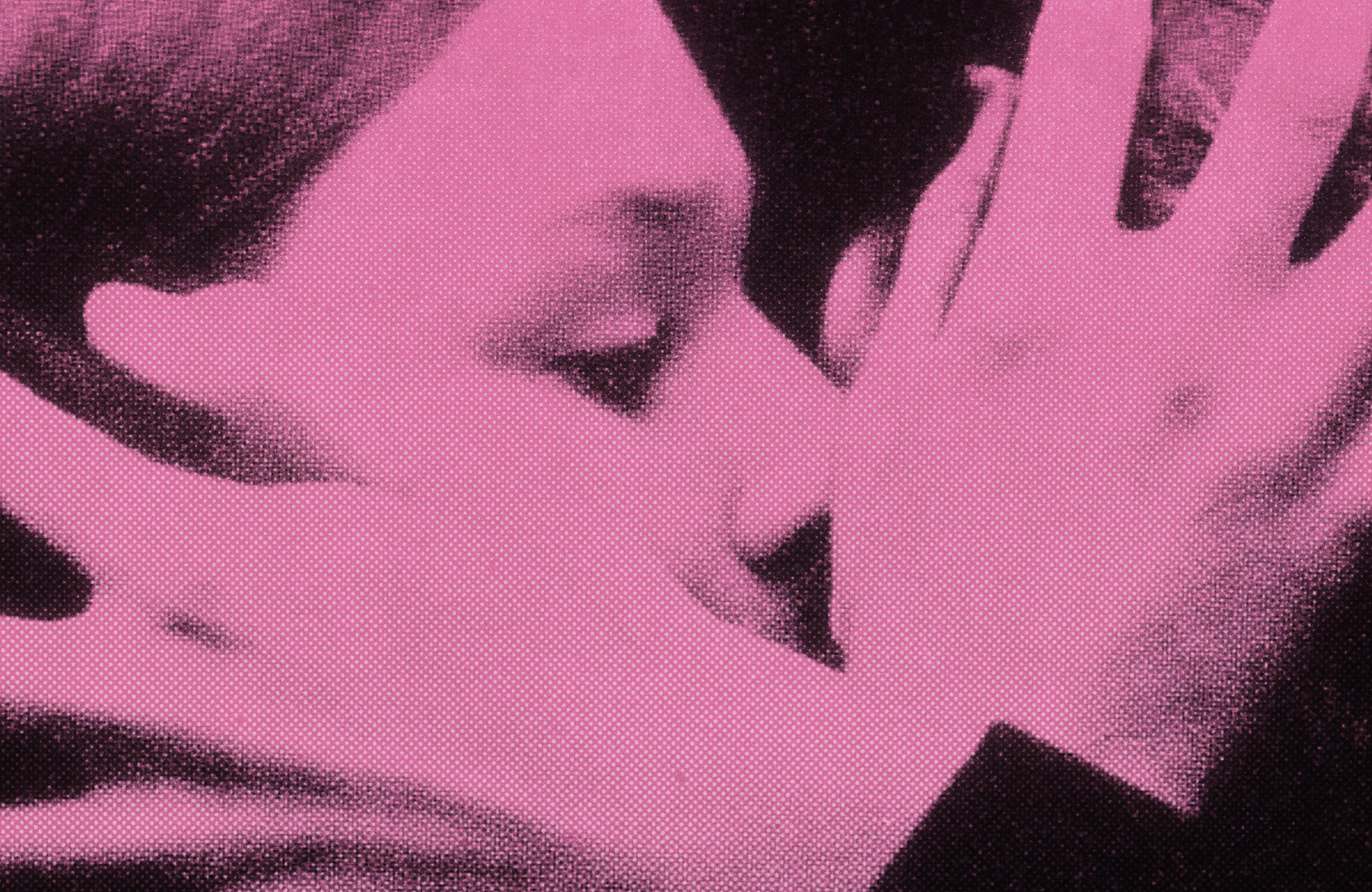 Illustration featuring a close-up of two people kissing