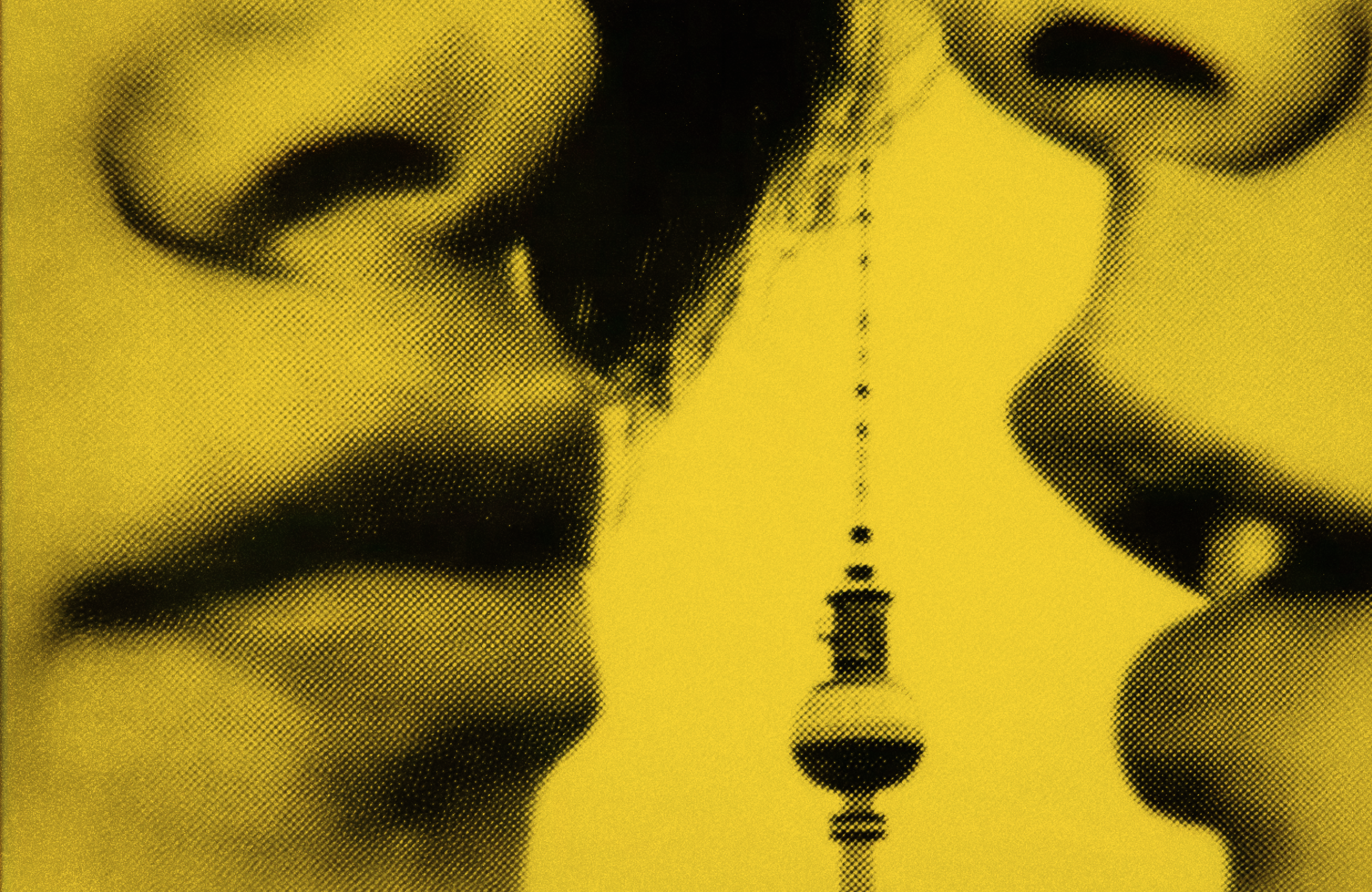 Illustration featuring two people about to kiss